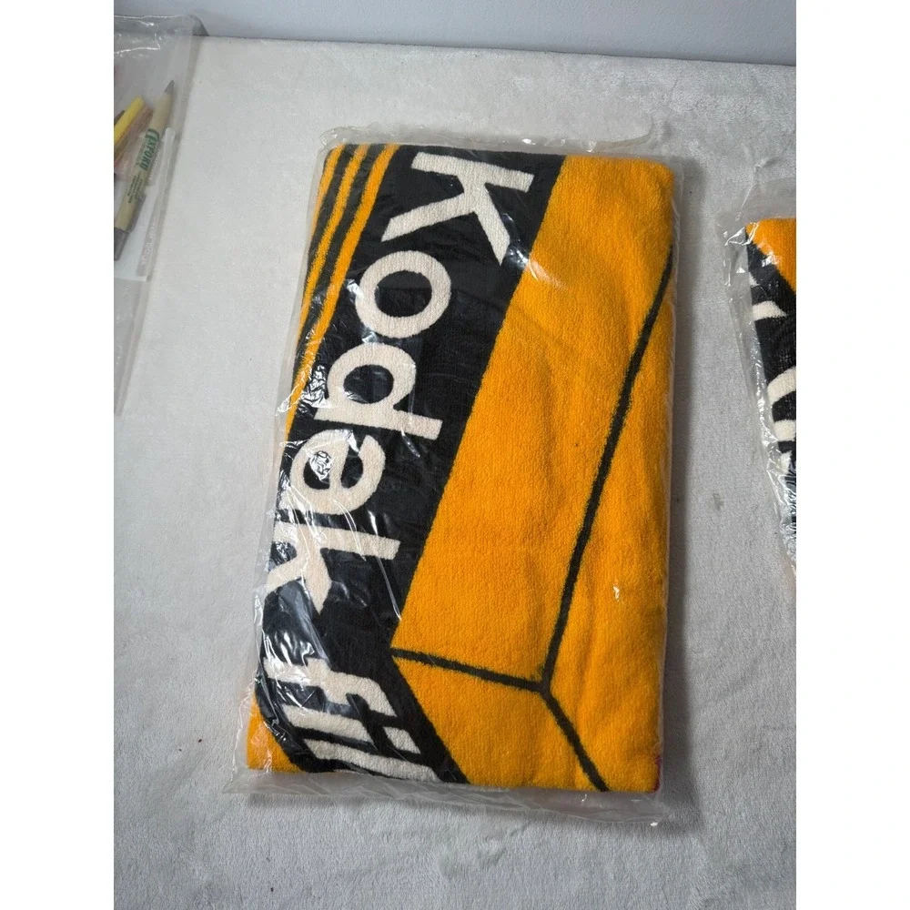 Kodak Film Beach Towel Vintage Yellow Red Black Logo Graphic Retro Photography 3
